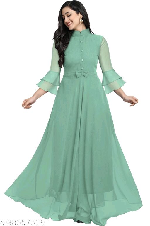 Pista Color Designer Flared Gown for Women