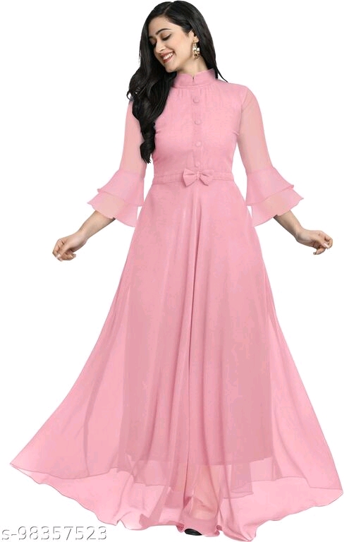 Pink Color Trending Full Long Gown for Women