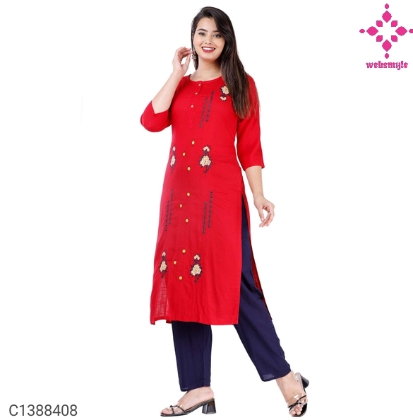 New Embroidered Rayon Pant Set