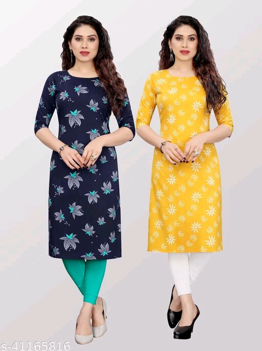 Women's Printed Crepe Kurtis
