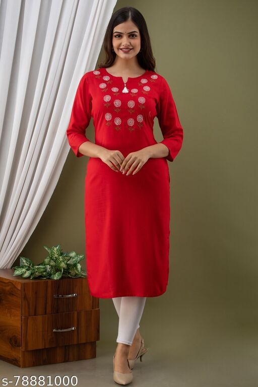 WOMEN RAYON EMBROIDERY PARTYWEAR KURTA