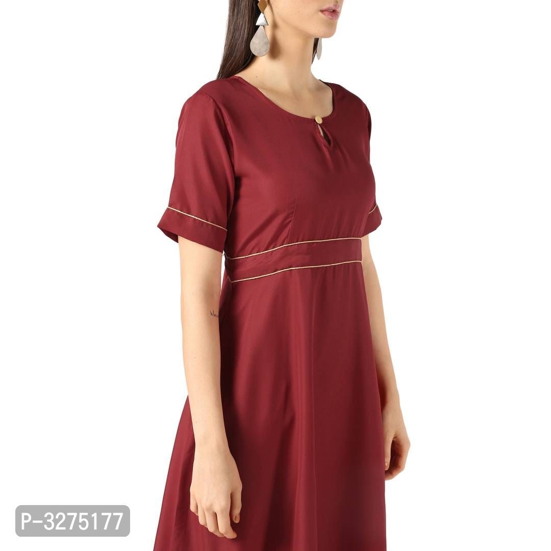 Stylish Women's Maroon Solid Crepe Anarkali Kurtas