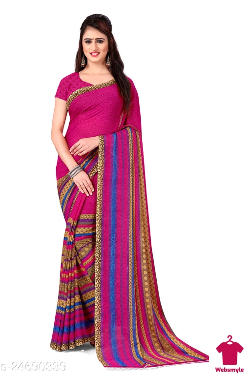 Alluring Printed Georgette Saree with blouse piece