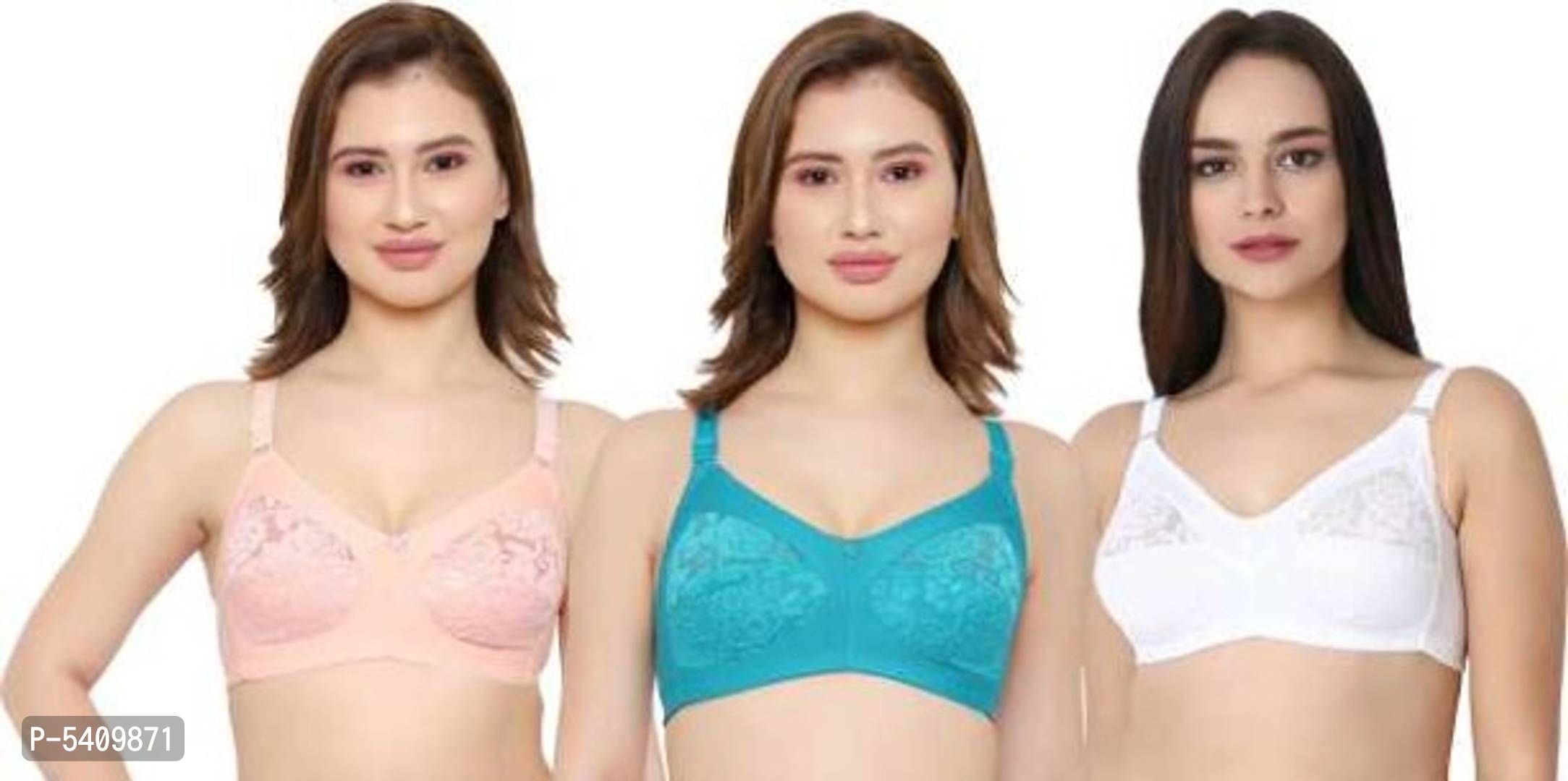 Women Full Coverage Non Padded Bra (Multicolor)