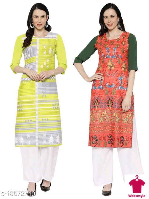 Stylish Women's Printed Kurta (Pack Of 2)