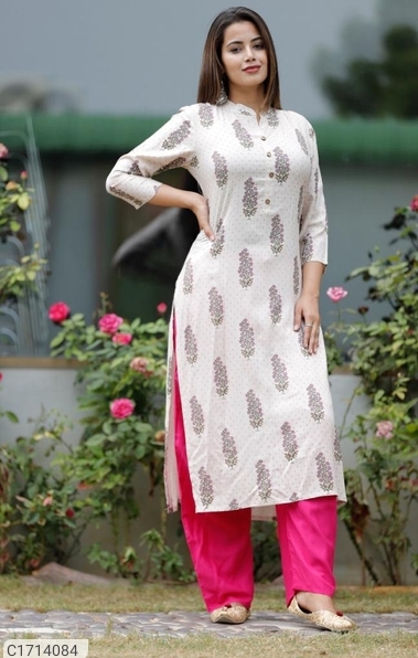 Gorgeous Printed Rayon Kurti Pant Sets