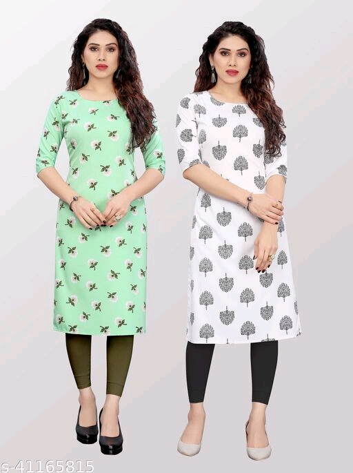 Women's Printed Crepe Kurtis