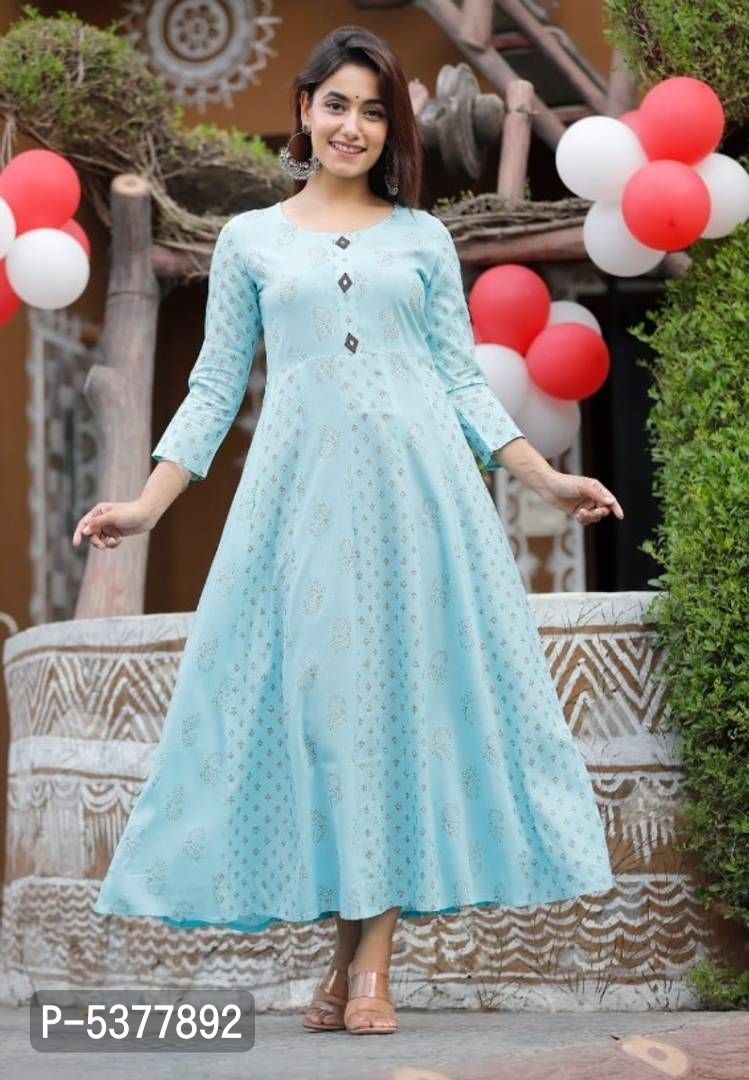 Women's Rayon Printed Anarkali kurtis