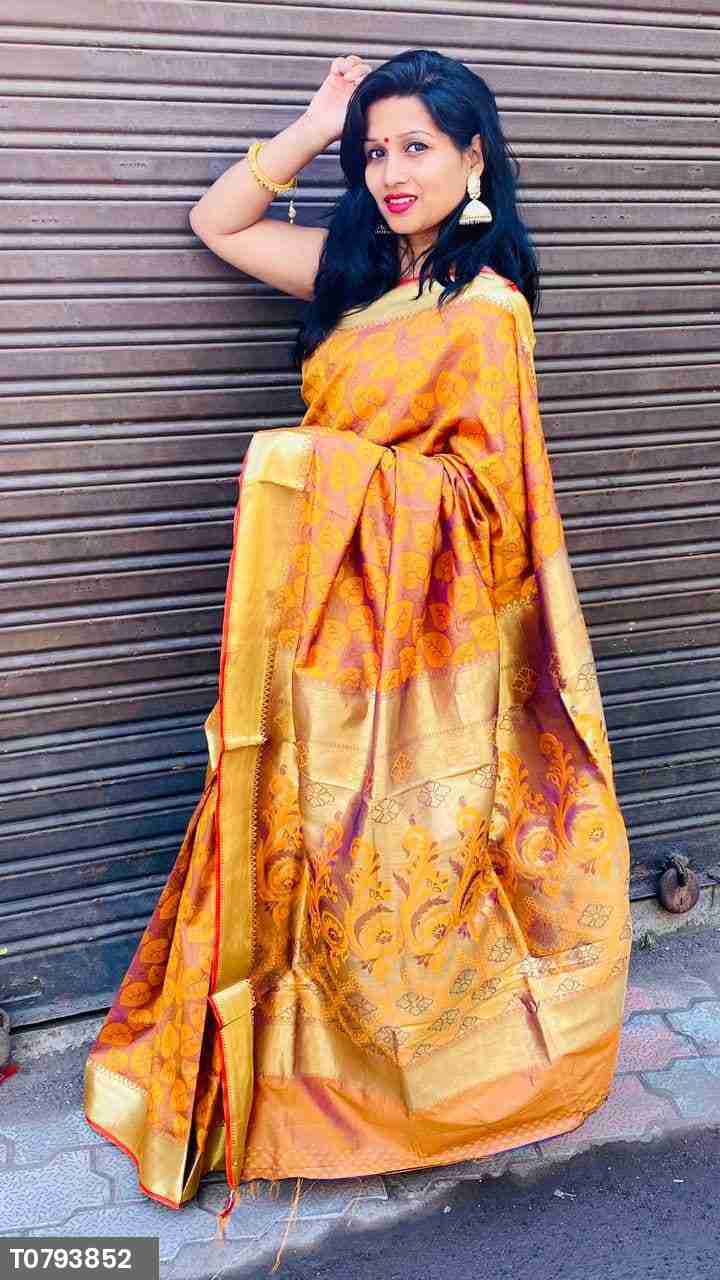 Ma 45-nora Silk Saree (Orange)