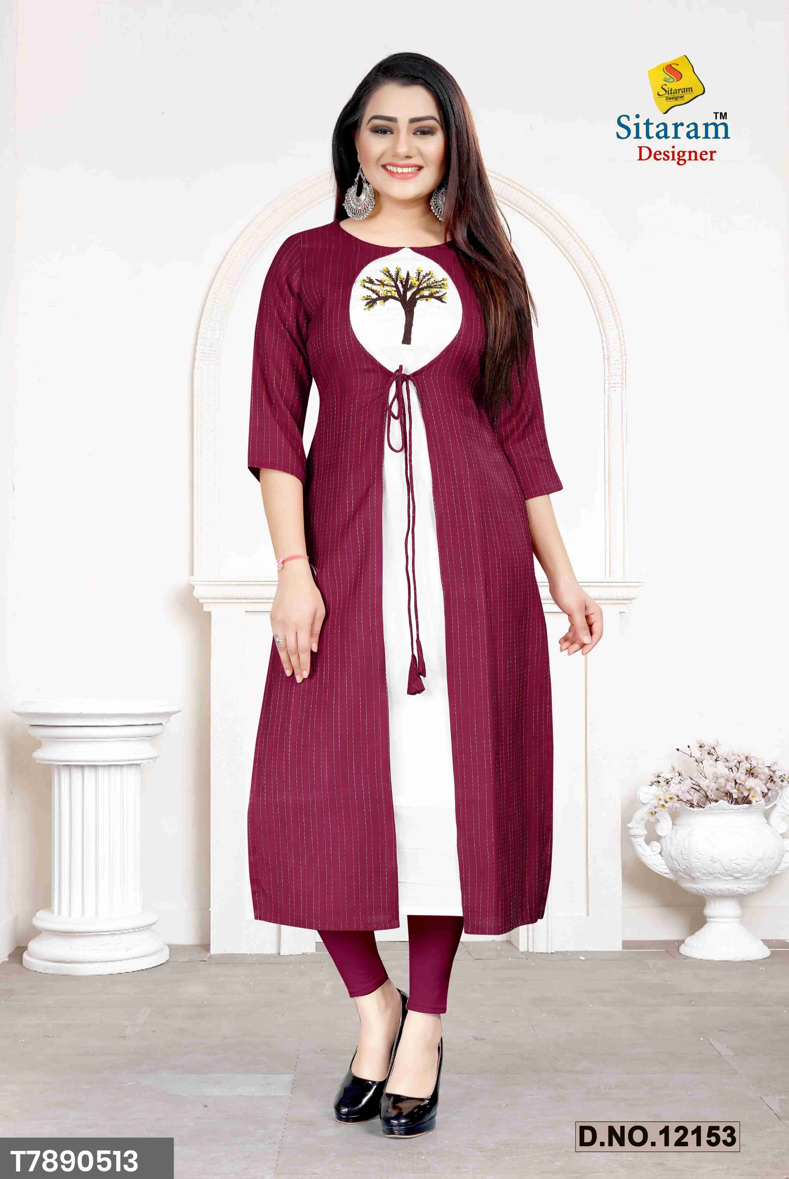 Sitaram Designer Rayon Cotton Primium Kurtis