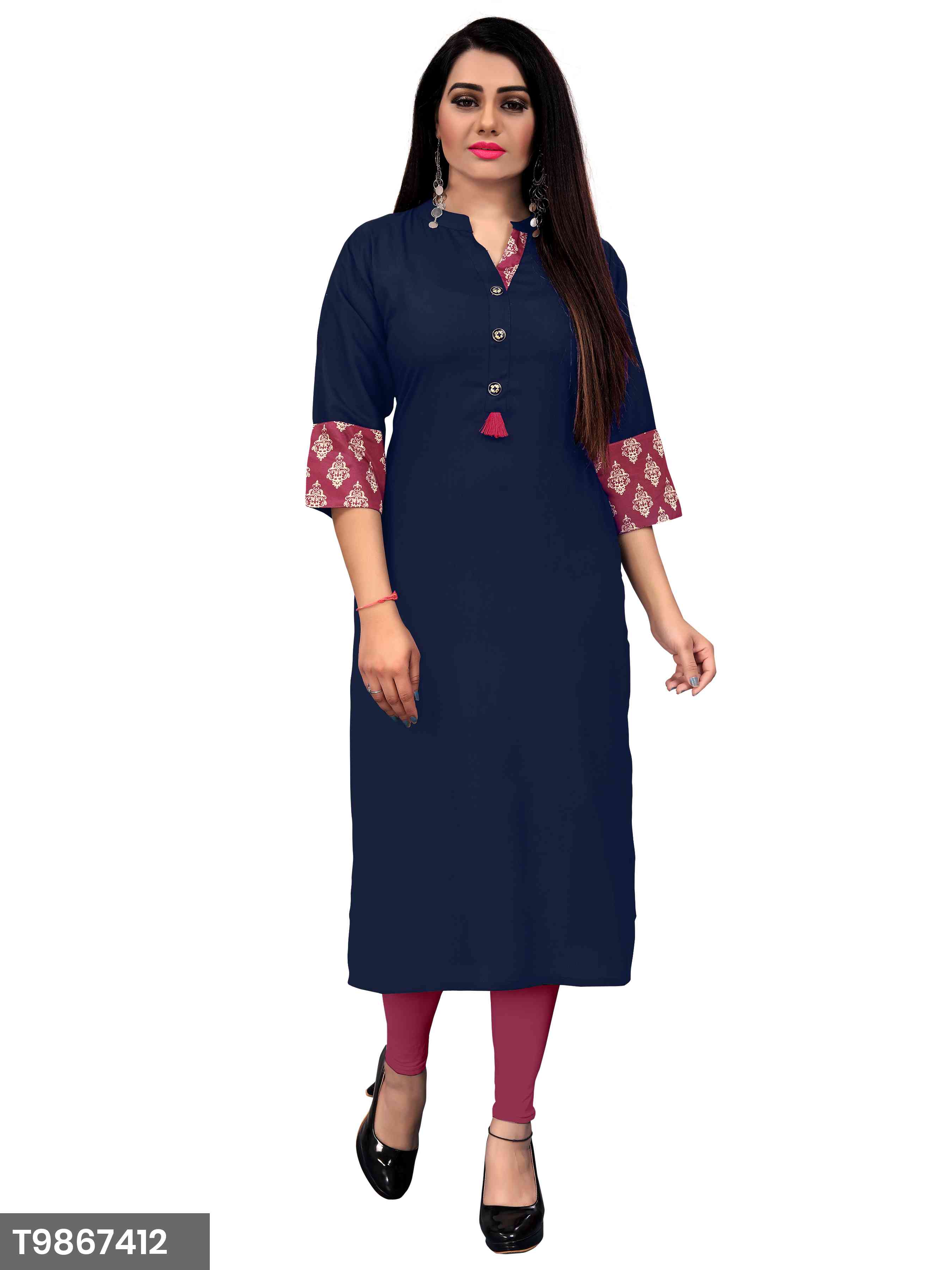 New Plain Green Color Rayon Kurti For Women's