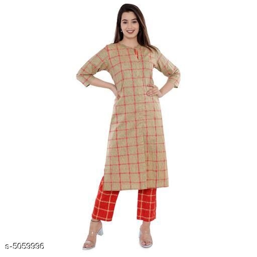 Women's Checked Cotton Slub Kurti