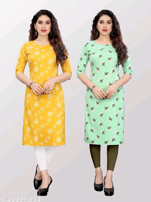 Women's Printed Crepe Kurtis