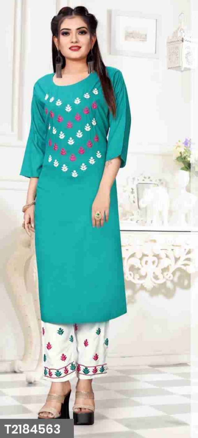 Rayon Work Kurti Pant