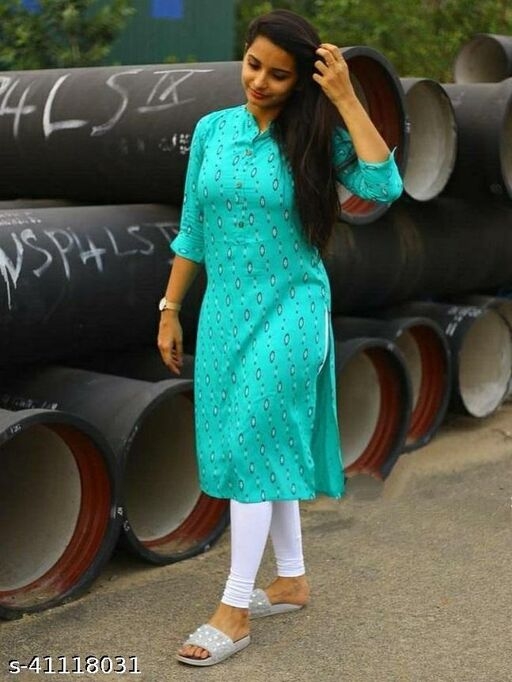 KAYRAAH Aqua Blue Elegant Stylish Kurtis