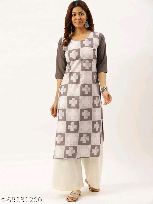 Stylish Women's Crepe MultiColor Digital Printed Straight Kurti