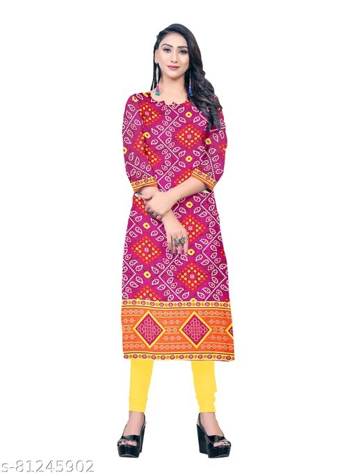  PRIMUM Women's Rayon Digital  Print Straight Kurti