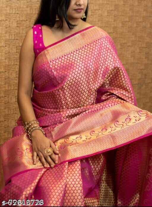 Banarasi Cottan Silk Saree With Unstiched Blouse